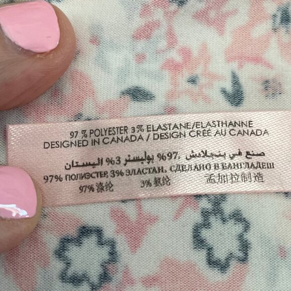 la Vie en Rose SS w Frill Button Down Floral Print Poly Pajama Top Wht P… - Picture 8 of 9